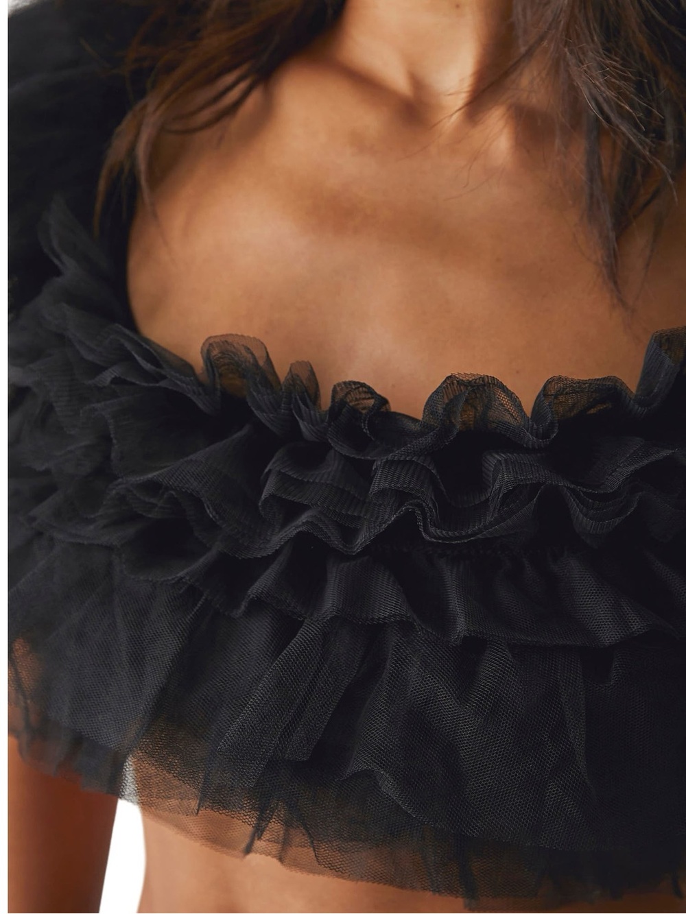 Free People Birthday Cake Tiered Tulle Crop Top whimsigoth party ballerina goth - Picture 3 of 6